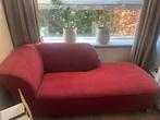 Fluweel rode chaise longue/ canapé, Huis en Inrichting, Banken | Sofa's en Chaises Longues, Zo goed als nieuw, Ophalen
