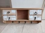 Houten Wandkapstok met Lades en Haken, Wandkapstok, Gebruikt, Ophalen of Verzenden, Minder dan 100 cm