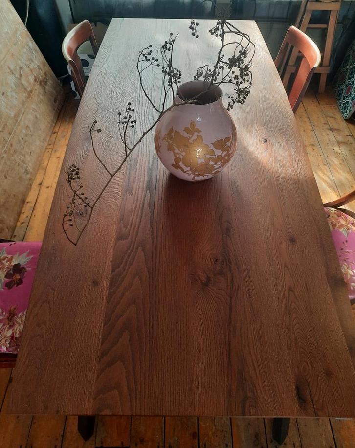 Eettafel hout,  XOOON, Huis en Inrichting, Tafels | Eettafels, Zo goed als nieuw, 50 tot 100 cm, 200 cm of meer, Vijf personen of meer