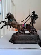 Bronzen beeld van wagenmenner, Antiek en Kunst, Antiek | Koper en Brons, Ophalen of Verzenden, Brons