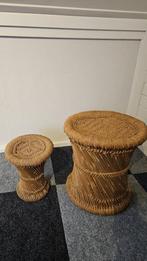 Vintage Rotan Plantentafel / Bijzettafel - Jaren 60, Huis en Inrichting, Gebruikt, Bruin, Riet of Rotan, Ophalen of Verzenden