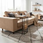 Bijzettafel voor over de bank | Mangohout en Staal |, Ophalen of Verzenden, Zo goed als nieuw, Rechthoekig, Minder dan 55 cm