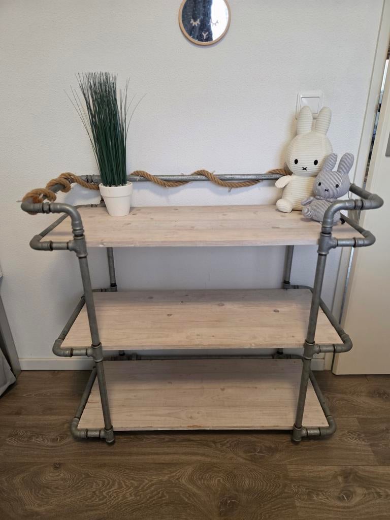 Stoere industriële sidetable / keuken trolley, Huis en Inrichting, Tafels | Sidetables, Gebruikt, 25 tot 50 cm, 50 tot 100 cm