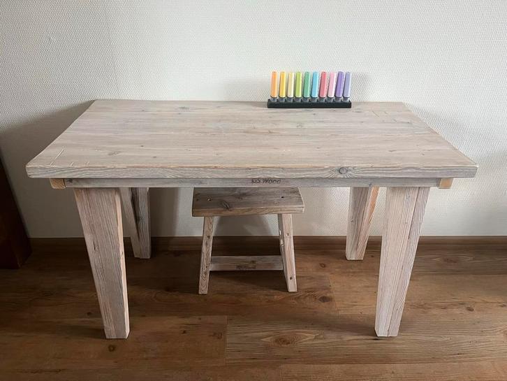 Steigerhouten Bureau / Speeltafel, Kinderen en Baby's, Kinderkamer | Tafels en Stoelen, Gebruikt, Tafel(s) en Stoel(en), Ophalen