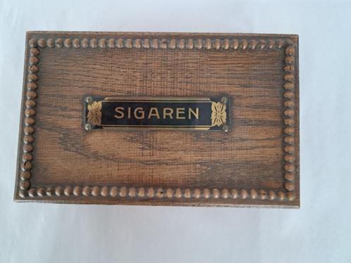 SIGARENDOOS / naaidoos rommeltjesdoos alles-doos hout schoon, Verzamelen, Rookartikelen, Aanstekers en Luciferdoosjes, Gebruikt