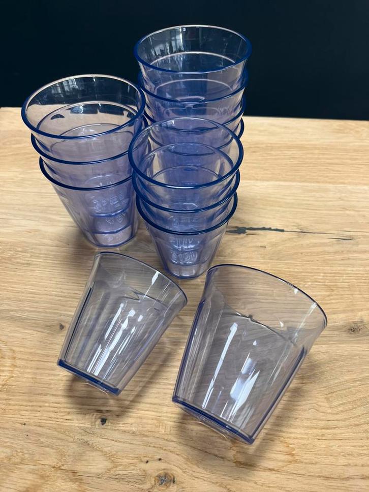 Kiozol Nora bekers blauw transparant. 0,15, 0,30 l. 12 stuks, Huis en Inrichting, Keuken | Servies, Nieuw, Overige typen, Overige stijlen