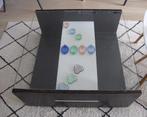 Zwarte salontafel met glasplaat en witte plank design, Ophalen, Gebruikt, 50 tot 100 cm, Glas