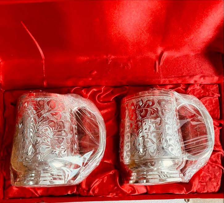Zilveren Bierpul Set in Geschenkdoos, Antiek en Kunst, Antiek | Goud en Zilver, Zilver, Ophalen of Verzenden