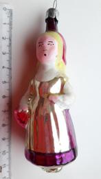 oude kerstbal vrouw met mandje, Diversen, Kerst, Ophalen of Verzenden, Gebruikt