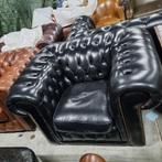 Chesterfield Springvale club fauteuil zwart leer + BEZORGD