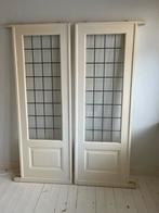 Mooie schuifdeuren met glas in lood en bovenrail., Doe-het-zelf en Verbouw, Ophalen, Gebruikt