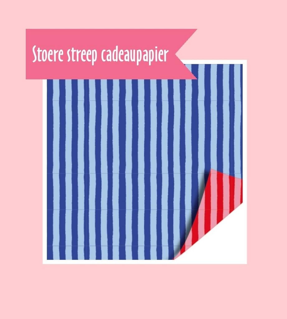 Stoere streep inpakpapier, Ophalen of Verzenden, Nieuw, Versiering