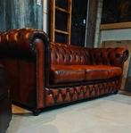 Originele Chesterfield 3-zits Roestbruin, Huis en Inrichting, Banken | Bankstellen, Ophalen of Verzenden, Gebruikt, 75 tot 100 cm