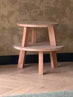 Mooie set van 2 eiken houten salontafels, Huis en Inrichting, Tafels | Salontafels, Ophalen, 50 tot 100 cm, Zo goed als nieuw