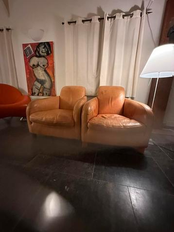 2 stuks ledereh Molinari fauteuil tupe why not  beschikbaar voor biedingen