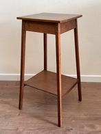 Plantentafeltje Eiken Hout Eikenhout Plantentafel Hoog 75 cm, Huis en Inrichting, Tafels | Bijzettafels, Rond, Zo goed als nieuw