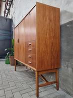 Deens Design Dressoir | Jaren 60 Teak & Eiken Kast Sideboard, Gebruikt, Teakhout, Met deur(en), 150 tot 200 cm