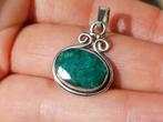 Vanoli Kleine 925 zilveren kettinghanger met ruwe smaragd, Sieraden, Tassen en Uiterlijk, Kettinghangers, Daiva1973@hotmail.com