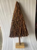 2 houten twijg kerstboompjes boompjes ivl kleine lichtjes, Diversen, Kerst, Ophalen of Verzenden, Zo goed als nieuw