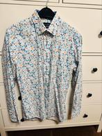 Claude Vigo wit blauw gebloemd heren overhemd blouse maat L, Verzenden, Zo goed als nieuw, Halswijdte 41/42 (L), Wit