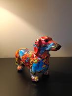 Teckel & Franse Bulldog Beeldjes - Pop-Art Graffiti, Verzamelen, Ophalen, Gebruikt, Dier