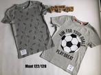2 Stuks:Grijs gemêleerde shirtjes Hema - maat: 122/128 bliks, Ophalen of Verzenden, Zo goed als nieuw, Shirt of Longsleeve, Hema