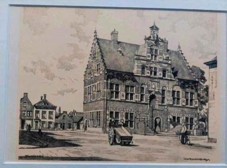 Klundert ... H.E. Roodenburg ..., Antiek en Kunst, Kunst | Etsen en Gravures, Ophalen of Verzenden