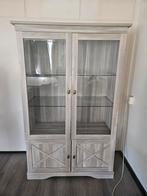 Eikenhouten Vitrinekast te koop, Ophalen, Met deur(en), Zo goed als nieuw, 150 tot 200 cm