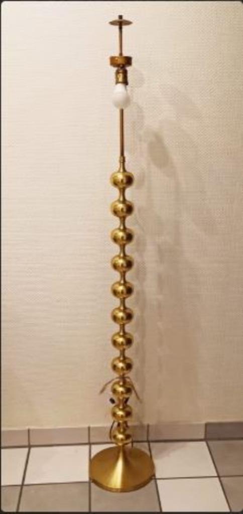 vintage staande lamp bubble messing-verguld mid-century, Huis en Inrichting, Lampen | Vloerlampen, Gebruikt, 150 tot 200 cm, Metaal