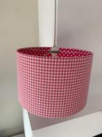 Taftan lampenkap hanglamp roze ruit kinderkamer, Ophalen, Zo goed als nieuw, Lamp