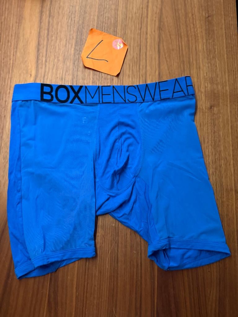 box menswear, maat M, boxerbrief, shiny, blauw, used, Ophalen of Verzenden, Blauw, Boxer
