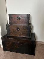 Koloniale schatkisten kisten opbergboxen set - donkerbruin, Ophalen, Minder dan 50 cm, Gebruikt, 100 tot 150 cm