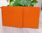 vintage oranje boekensteunen nvf metaal, set van 2, Ophalen of Verzenden