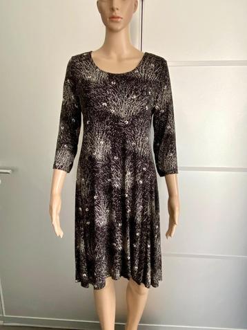 H129 G & Baba maat 40=M jurk zwart/wit jurkje beschikbaar voor biedingen