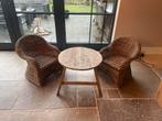 Sobere kinderset te koop! Stoeltjes plus bijpassend tafeltje, Ophalen, Twee, Bruin, Zo goed als nieuw