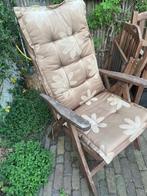 teak houten tuinstoelen inklapbaar met kussens., Tuin en Terras, Tuinstoelen, Ophalen, Gebruikt, Teakhout, Verstelbaar