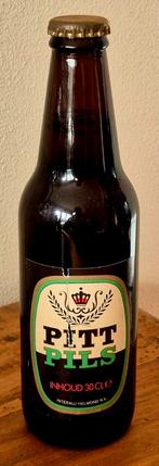 Oude volle fles PITT bier uit 1990 gebr. in HELMOND, Verzamelen, Ophalen of Verzenden, Zo goed als nieuw, Flesje(s), Overige merken