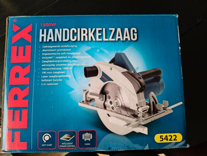 Ferrex Handcirkelzaag 1500W - Krachtige Zaag!, Doe-het-zelf en Verbouw, Gereedschap | Zaagmachines, Zo goed als nieuw, Cirkelzaag