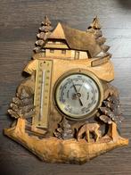 Houten Barometer Weerstation met Thermometer, Audio, Tv en Foto, Weerstations en Barometers, Ophalen of Verzenden, Zo goed als nieuw