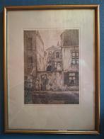 Ykelenstam scholderij ets pentekening huizen panden, Antiek en Kunst, Ophalen of Verzenden