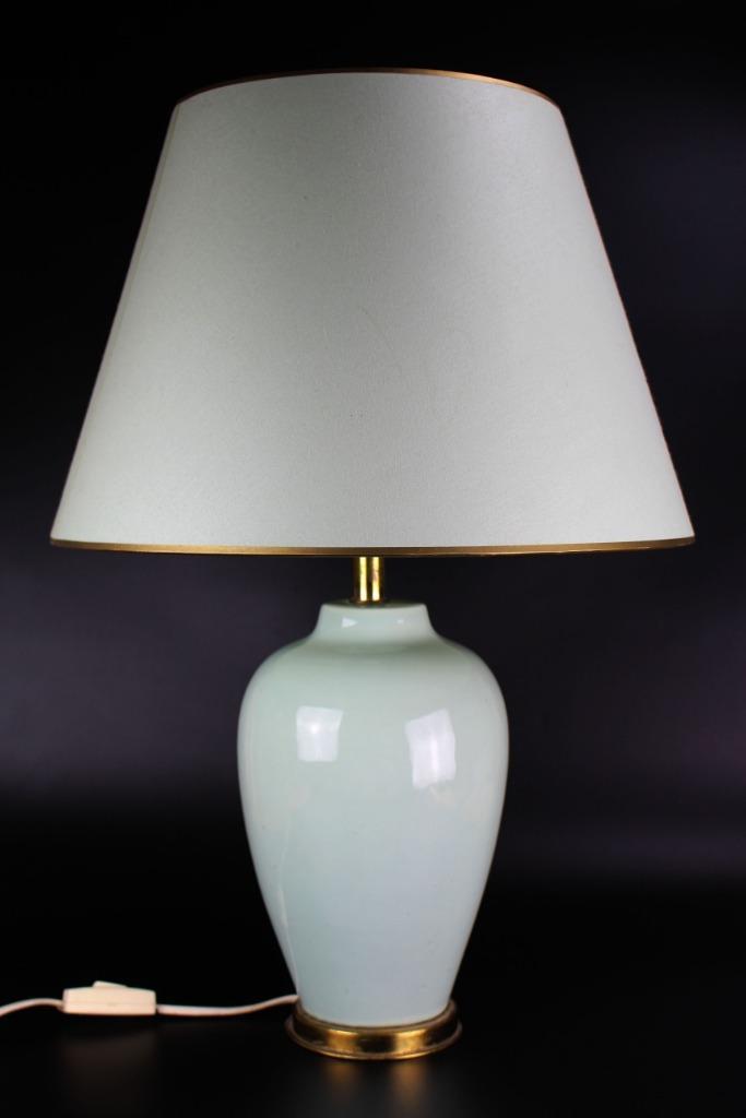 Celadon Chinees porseleinen tafellamp PROC klassieke lamp, Huis en Inrichting, Lampen | Tafellampen, Zo goed als nieuw, 50 tot 75 cm