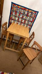 IKEA Houten tafel 3 stoelen/Wooden table 3 chairs, Huis en Inrichting, Tafels | Eettafels, 50 tot 100 cm, Gebruikt, Vier personen