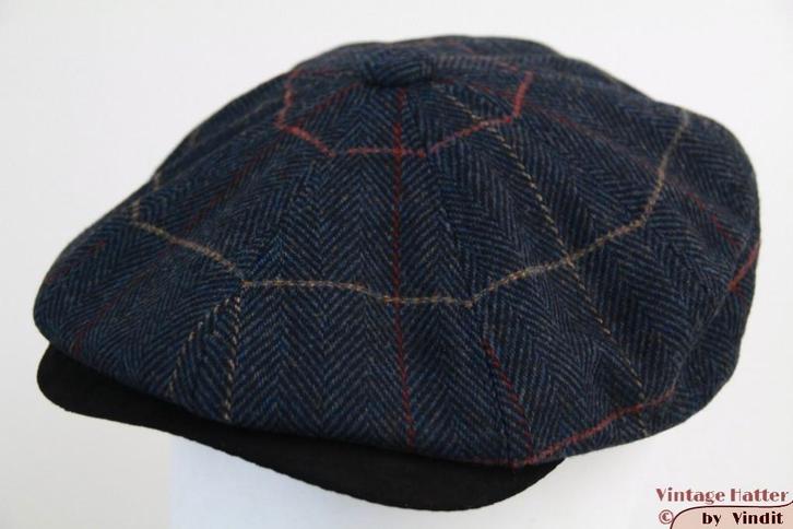 Paperboy pet Hawkins blauw vissengraat tweed 59 en 60 nieuw, Kleding | Heren, Hoeden en Petten, Nieuw, Pet, 60 cm (XL, 7½ inch) of meer