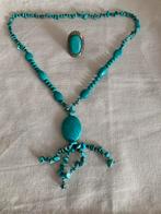 Setje van ketting en ring, Ophalen of Verzenden, Nieuw, Blauw, Overige materialen