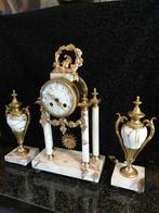 Antiek pendule bronse Franse klokkenstel werk super 19 eu, Ophalen of Verzenden