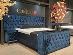 Norma Hotel chicque Boxspring met tv-lift Konings blauw, Ophalen of Verzenden, Nieuw, Blauw
