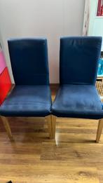 6 blauwe ikea stoelen, Ophalen, Hout, Gebruikt, Blauw