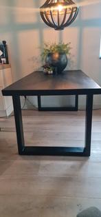 Industriële zwarte eettafel, Huis en Inrichting, Ophalen, 50 tot 100 cm, Zo goed als nieuw, Metaal