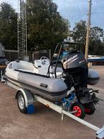 Rubberboot Rib 420 met 60pk Mercury, Watersport en Boten, Zo goed als nieuw, Benzine, Minder dan 70 pk, Overige materialen