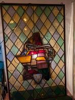 Tk 2 prachtige hele grote unieke antieke glas in lood ramen., Ophalen, Glas in lood